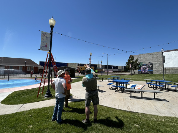 Volunteering in downtown Rawlins, Wyoming